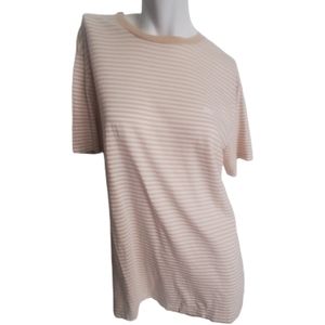 Obey tan and white striped tee